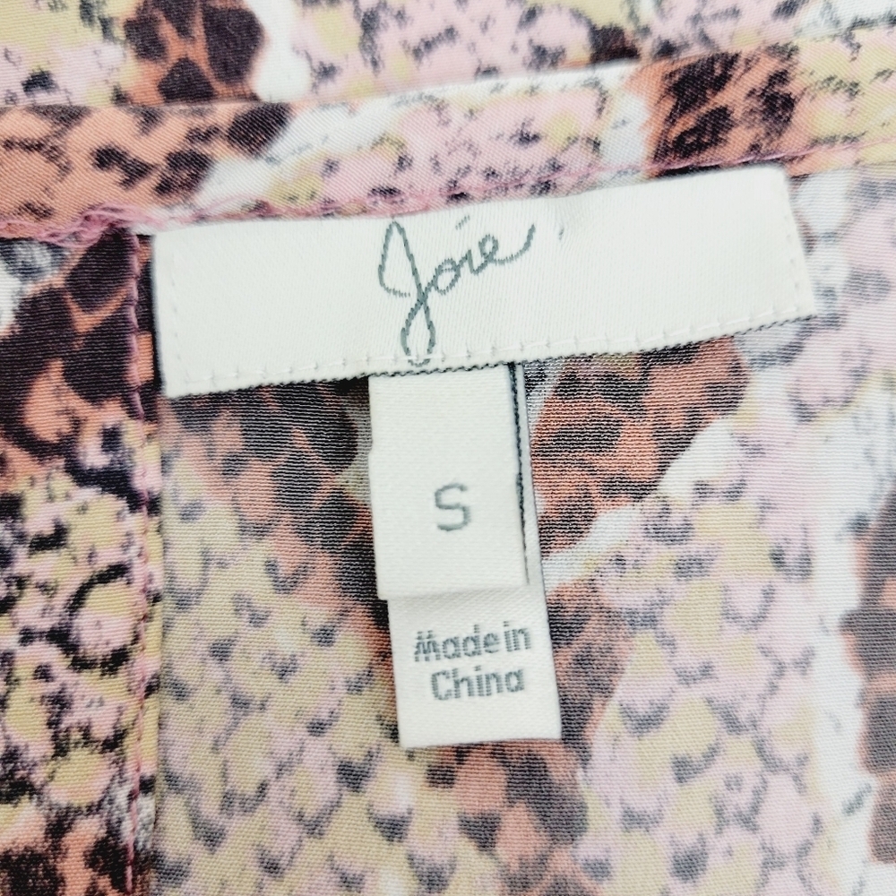 Joie Rancher Silk Python Snake Print Blouse Top S… - image 2